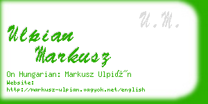 ulpian markusz business card